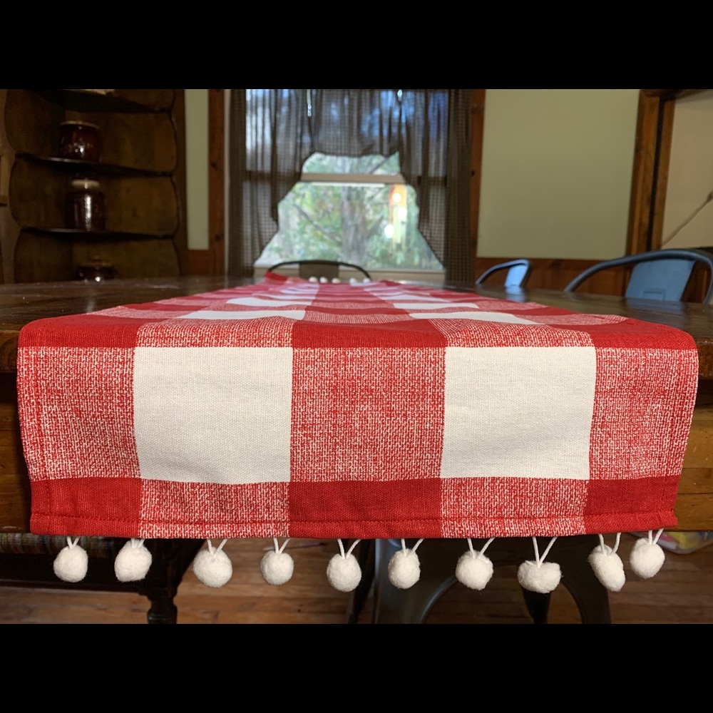 14x70” Christmas red buffalo check table runner